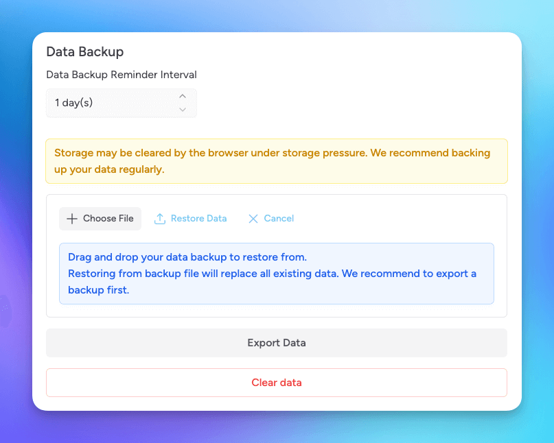 restore data